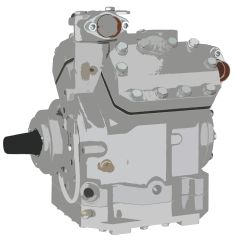 Compressor Assy, Bitzer, 647 CC, R134a, Basic/EC2.5, 3 Groove Pulley, MIO Discharge, ORS Suction