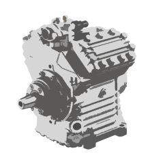Compressor Assy, Konvekta KVX40-665K, R134a, 15 Grv Pulley, Cummins ISM, Caio